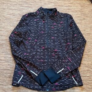 Roka Women's Black and Pink long sleeve running top